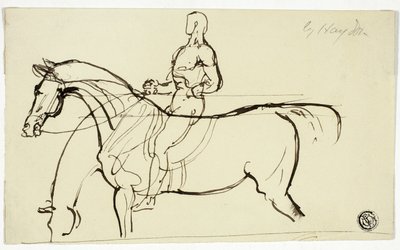 Boceto de caballo y jinete de Benjamin Robert Haydon