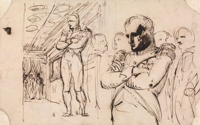 Estudios de Napoleón, de brazos cruzados, con otras figuras de Benjamin Robert Haydon