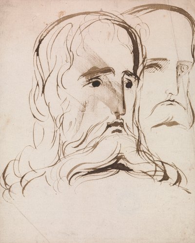 Estudio para la Cabeza de Cristo y un Apóstol de Benjamin Robert Haydon