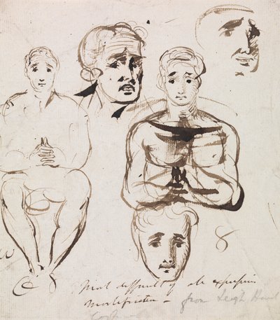Estudio de las expresiones faciales de Benjamin Robert Haydon