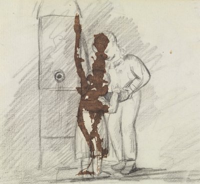 Estudio de dos figuras de pie de Benjamin Robert Haydon