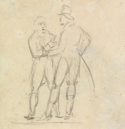 Estudio de dos hombres de pie conversando de Benjamin Robert Haydon