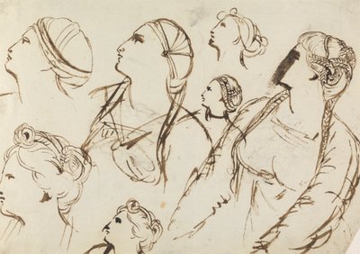 Estudio de los peinados femeninos de Benjamin Robert Haydon