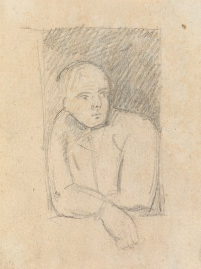 Estudio de una figura asomada a una ventana de Benjamin Robert Haydon
