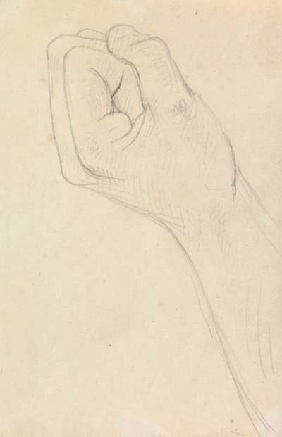 Estudio de una mano cerrada en un puño de Benjamin Robert Haydon