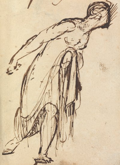 Estudio de una figura inclinada de Benjamin Robert Haydon