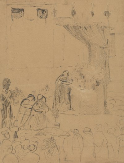 Estudio de una escena de ceremonia religiosa de Benjamin Robert Haydon