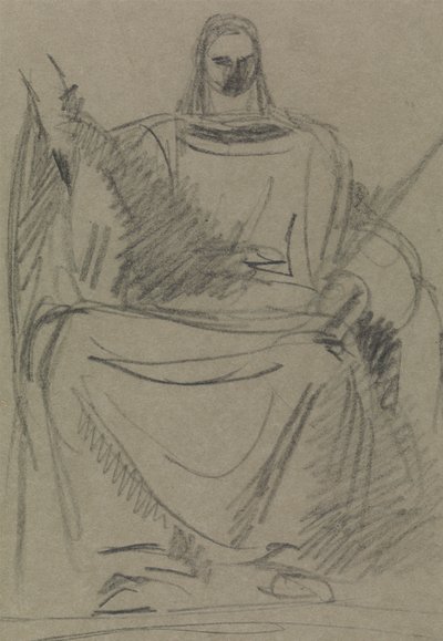 Estudio de una figura masculina sentada de Benjamin Robert Haydon
