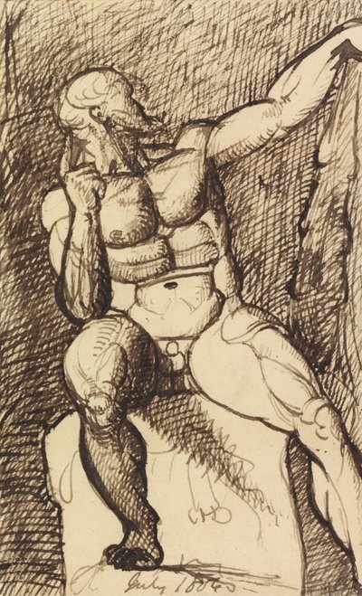 Estudio de un desnudo masculino sentado de Benjamin Robert Haydon