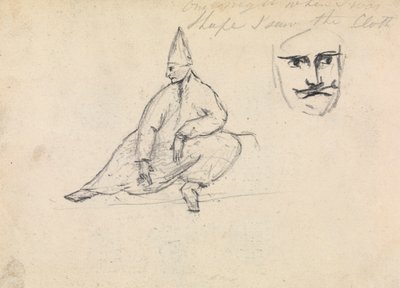 Estudio de un hombre sentado, con sombrero puntiagudo de Benjamin Robert Haydon
