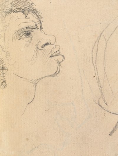 Estudio del rostro de una mujer étnica, de perfil, con pendientes de Benjamin Robert Haydon