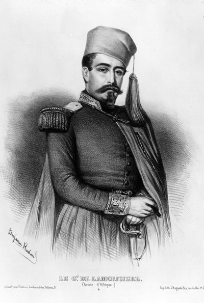 Retrato de Louis Jucault de Lamoriciere (1806-1865), general francés (dibujo) de Benjamin Roubaud