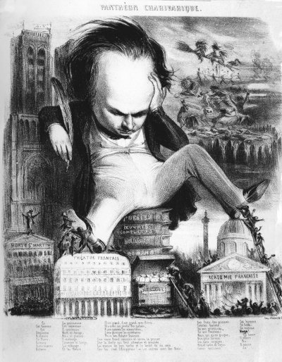 Victor Hugo (1802 - 1885), escritor francés, Caricatura de Benjamin de Benjamin Roubaud