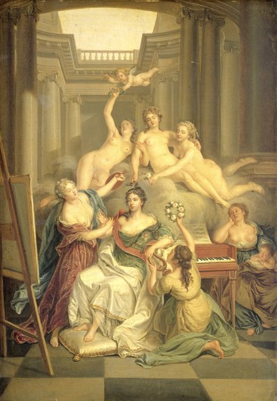 Frederika Sophia Wilhelmina de Prusia (1751-1820). Esposa del príncipe Guillermo V, en el Templo de las Artes de Benjamin Samuel Bolomey