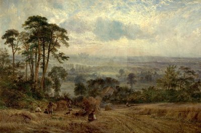 Campos de maíz, Wollaton Hall, Nottingham, siglo XIX de Benjamin Shipman