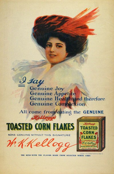 Póster para Cornflakes de Kelloggs, 1910 de Benjamin Tichtman