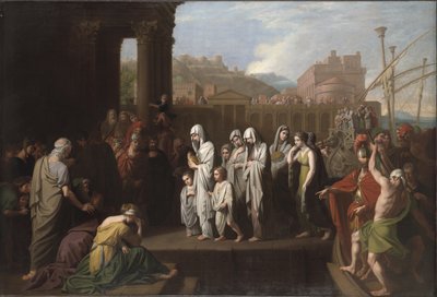 Agripina Desembarcando en Brundisium con las Cenizas de Germánico de Benjamin West
