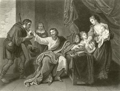 Alfred dividiendo el pan de Benjamin West