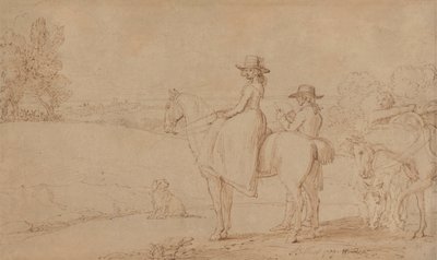 Un artista dibuja en Windsor Park de Benjamin West