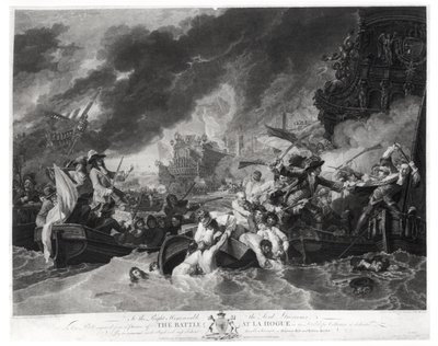 Batalla de La Haya, 29 de mayo de 1692, grabado por William Woollett (1735-85) 1781 de Benjamin West