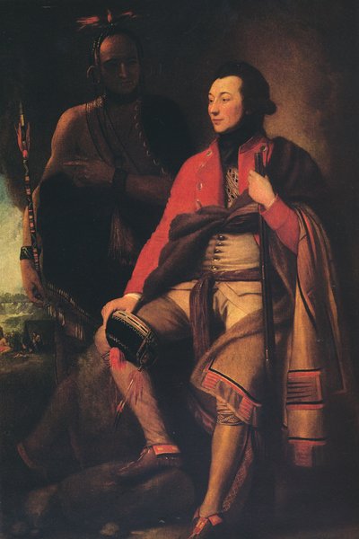 Coronel Guy Johnson y Karonghyontye Capitán David Hill, 1776 de Benjamin West