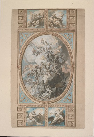 Diseño para la decoración del techo de la Capilla Real, Castillo de Windsor, c.1779 de Benjamin West