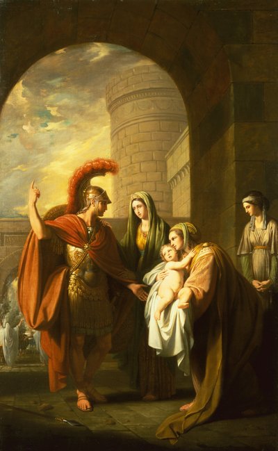 Héctor despidiéndose de Andrómaca de Benjamin West