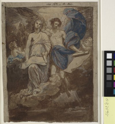 Estudio para una pintura de Los ángeles apareciendo a los pastores, 1774 de Benjamin West