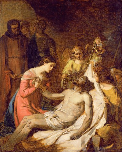 Estudio de la lamentación sobre Cristo muerto de Benjamin West