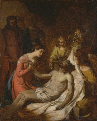 Estudio de la Lamentación sobre Cristo muerto de Benjamin West