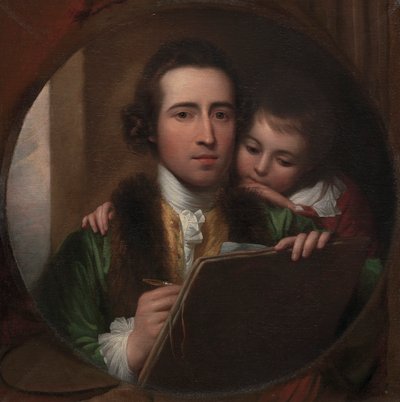 El artista y su hijo Rafael de Benjamin West