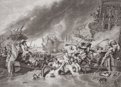 La Batalla de La Hogue, Destrucción de la Flota Francesa, 22 de mayo de 1692, de `Ilustraciones de la Historia Inglesa y Escocesa