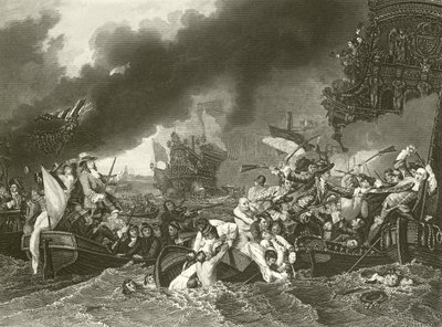 La batalla de La Hogue de Benjamin West