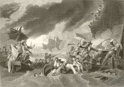 La batalla de La Hogue de Benjamin West