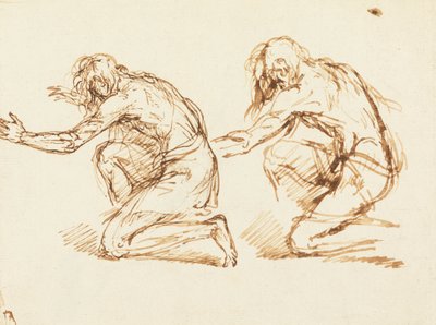 Dos figuras arrodilladas de Benjamin West