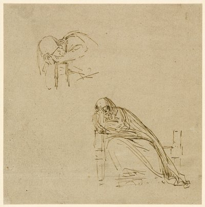 Dos bocetos de una llorona de Benjamin West
