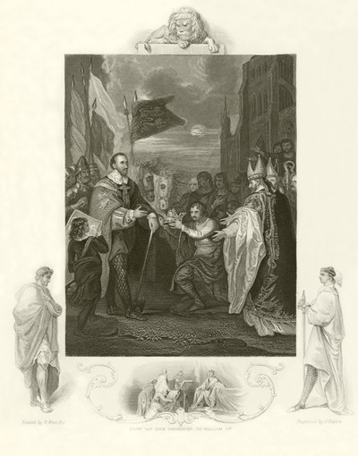 Guillermo I recibiendo la corona de Inglaterra de Benjamin West