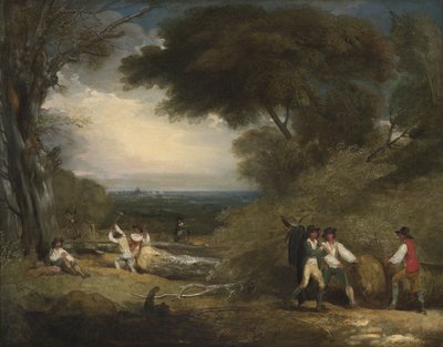 Leñadores en Windsor Park (óleo sobre lienzo) de Benjamin West