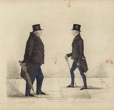 Eminent Edinburghians, aka Modern Athenians, Adam Duff, Esq, Sheriff of Midlothian, The Hon Henry (Lord) Cockburn (grabado en color) de Benjamin William Crombie