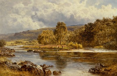 Una Isla en el LLugwy Justo Debajo de Capel Curig, Norte de Gales de Benjamin Williams Leader