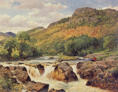 Paisaje con una joven de Benjamin Williams Leader