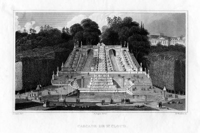 Cascada de St Cloud, París, 1830 de Benjamin Winkles