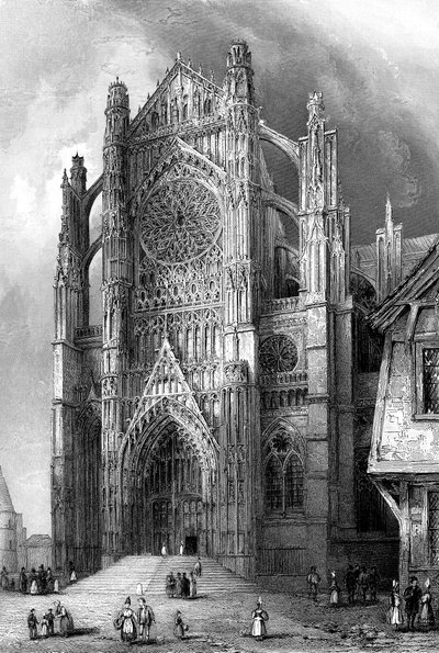 El transepto sur de la Catedral de Beauvais, Francia, 1836 de Benjamin Winkles