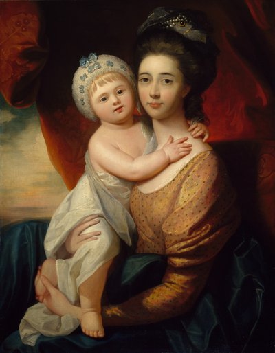 Lady Sondes con su hijo infante, c.1793-94 de Benjamin school of West