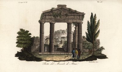 Ruinas de la Puerta de Atenea Archegetis, en el Ágora o Foro Romano, Atenas, Grecia de Bennardoni Bennardoni