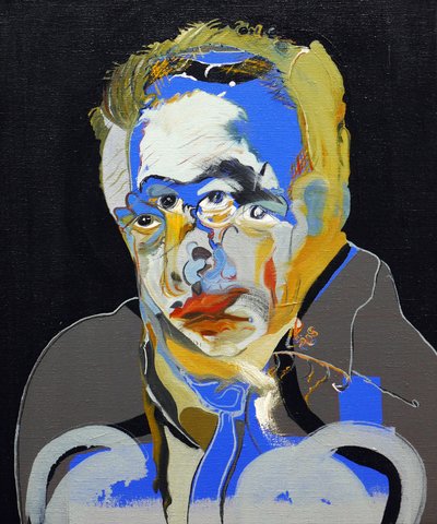 50 Grandes Escritores de la Historia : Albert Camus, 2015 (óleo y acrílico sobre lienzo) de Benoit Erwann Boucherot