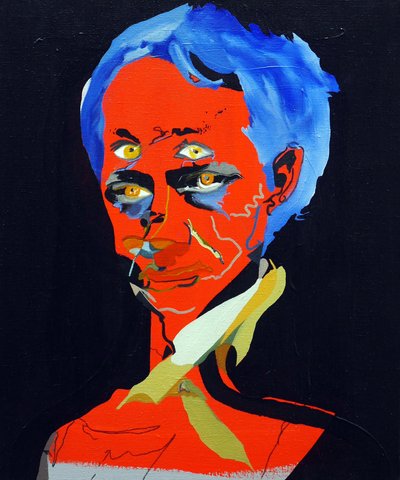 50 grandes escritores de la historia : Charles Baudelaire, 2015 (óleo y acrílico sobre lienzo) de Benoit Erwann Boucherot