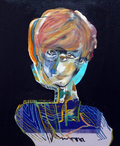 50 Grandes Escritores de la Historia : Françoise Sagan, 2015 (óleo y acrílico sobre lienzo) de Benoit Erwann Boucherot