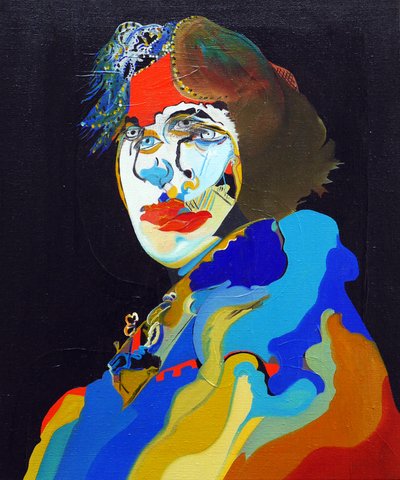 50 Major Writers In History : Oscar Wilde, 2015 (óleo y acrílico sobre lienzo) de Benoit Erwann Boucherot