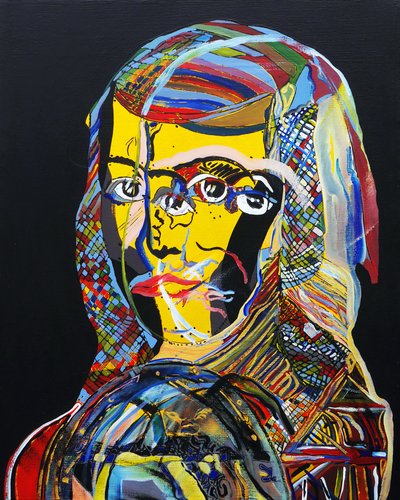 50 Grandes Escritoras de la Historia : Sor Juana Inés de la Cruz, 2015 (óleo y acrílico sobre lienzo) de Benoit Erwann Boucherot